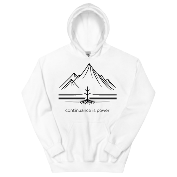 continuance is power hoodie front